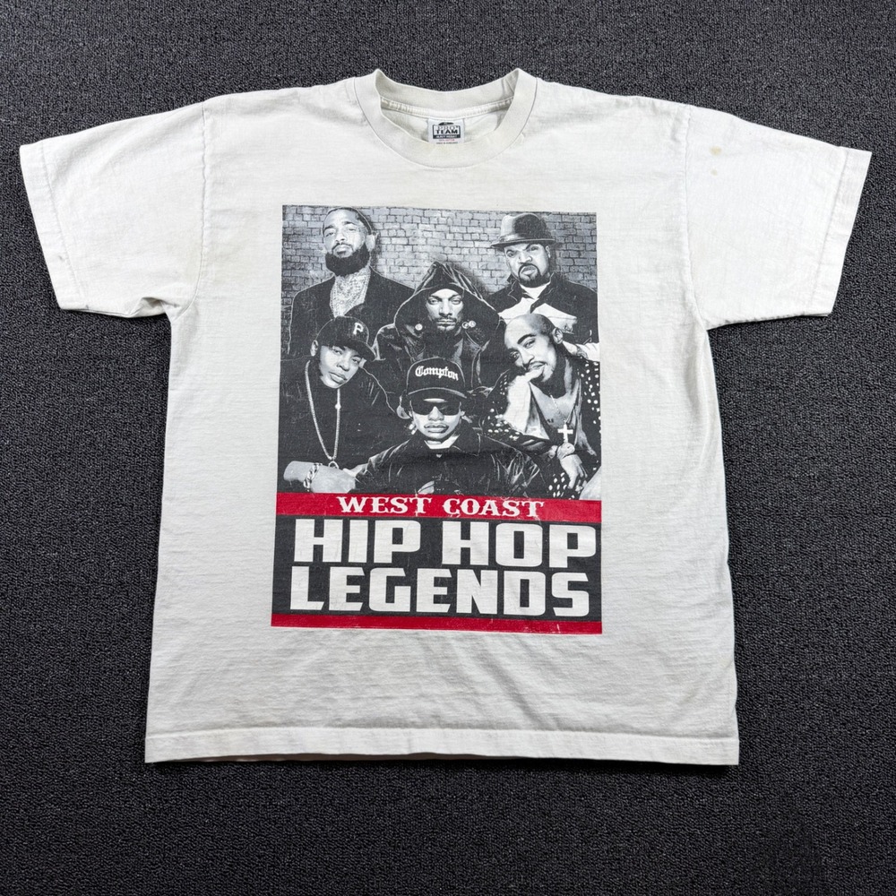 VTG Pro Team West Coast Hip Hop Legends Men's XL Snoop Dogg 2Pac Eazy-E Ice Cube
